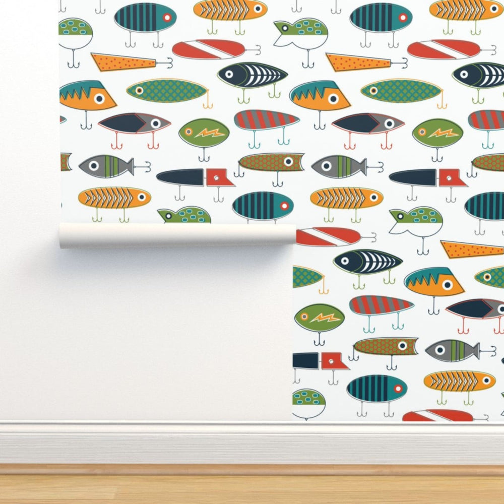 Fishing Printed Removable Wallpaper