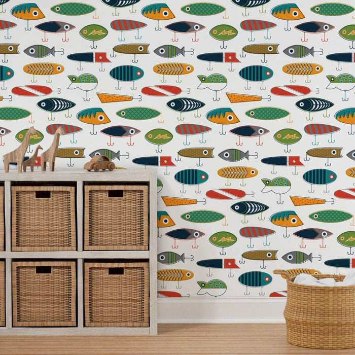 Fishing Printed Removable Wallpaper