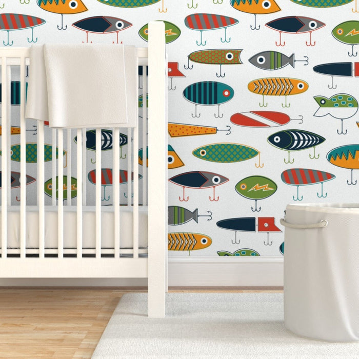 Fishing Printed Removable Wallpaper