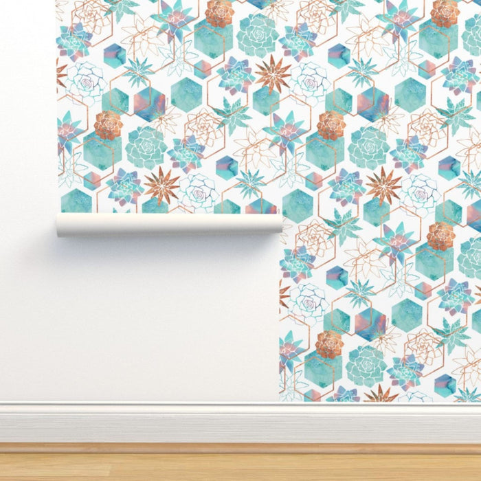 Geometric Floral Wallpaper