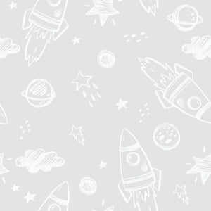 Rocket Wall Art Nursery Wallpaper
