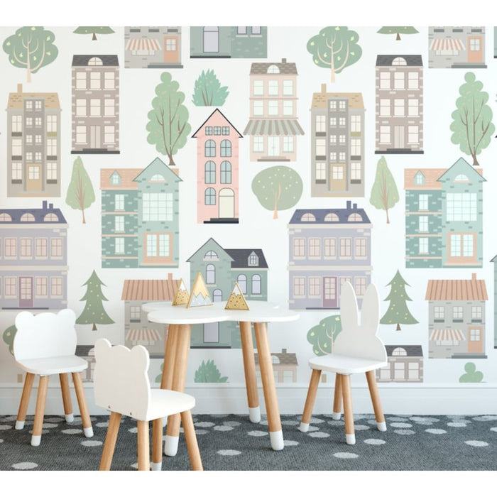 European Houses Removable Wallpaper