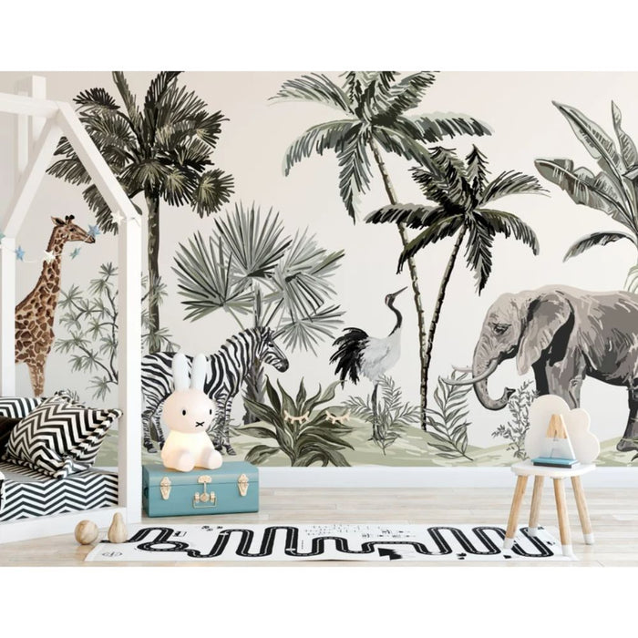 Jungle Safari Animal Wall Mural Removable Wallpaper