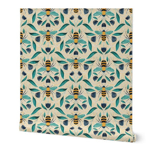 Honeybees Printed Wallpaper