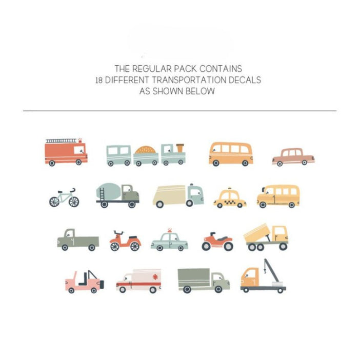 Transportation Vehicles Removable Wall Decals