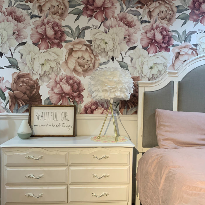 Stylish Floral Removable Wallpaper