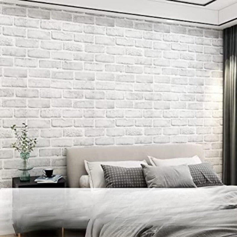 Faux Brick Peel And Stick White Wallpaper – My Original Wallpaper