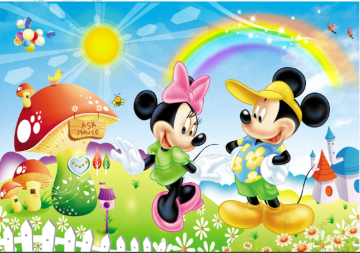 3D Mickey and Minnie Wallpaper