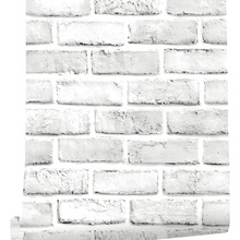 Brick Wall White Grey Self Adhesive Peel and Stick Wallpaper