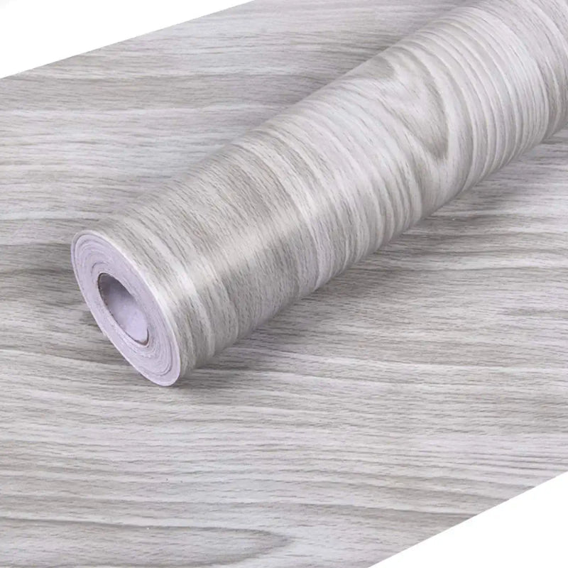 PVC Gray Wood Self Adhesive Peel And Stick Wallpaper