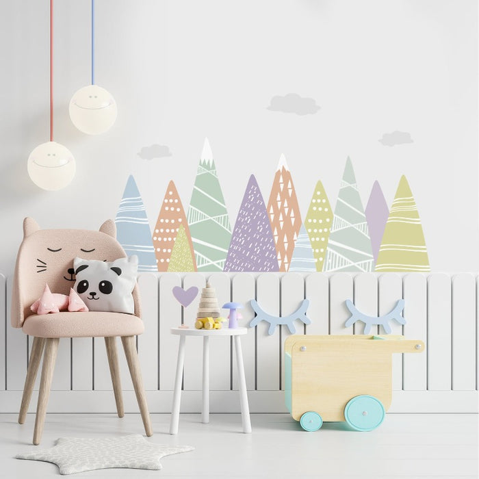 Decorated Mountain Wall Stickers For Kid's Room