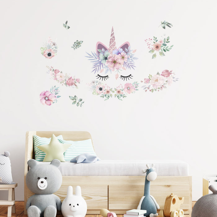 Flower Garden of Unicorn Wall Stickers