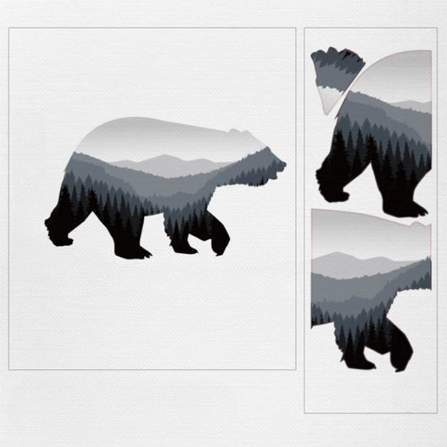 Grey Bear Mountain Wall Stickers