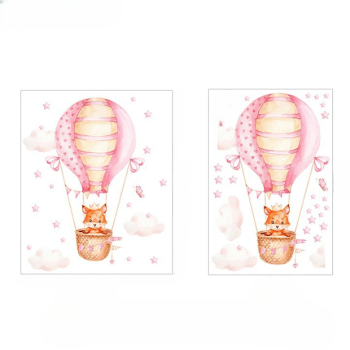 Pink Hot Air Balloon Wall Stickers