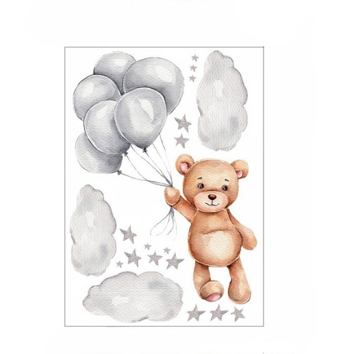 Lovely Bear With Balloon Wall Stickers