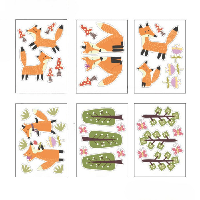 Cute Fox Trees Wall Sticker