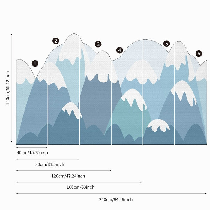 Nursery Blue Mountain Wall Sticker