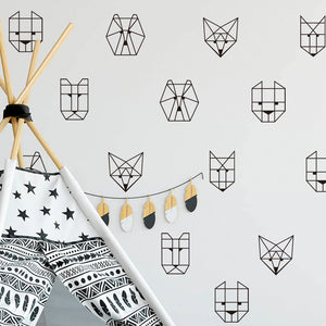 Nordic Style Bear Fox Wall Stickers