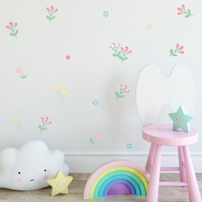 Natural Leaves Flowers Wall Stickers