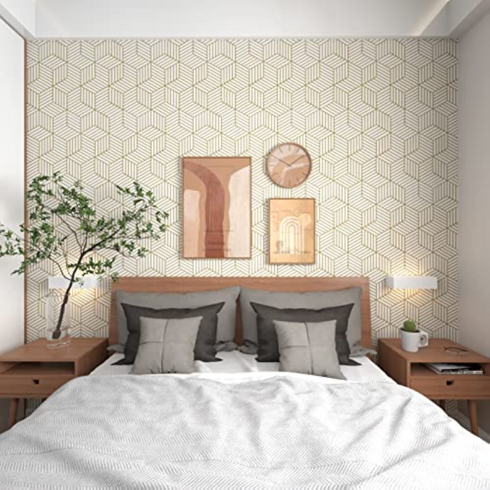 Geometric Hexagon Shelf Drawer Peel And Stick Wallpaper