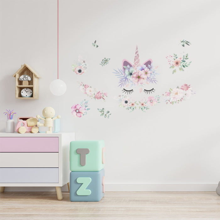 Flower Garden of Unicorn Wall Stickers