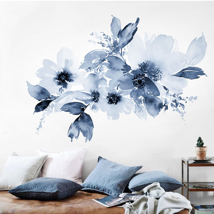 Ink Painting Flower Girl Wall Stickers