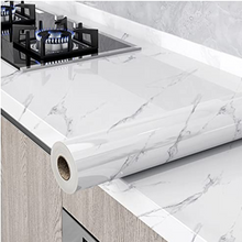Glossy Marble Paper Peel And Stick Wallpaper For Cabinet Furniture Kitchen