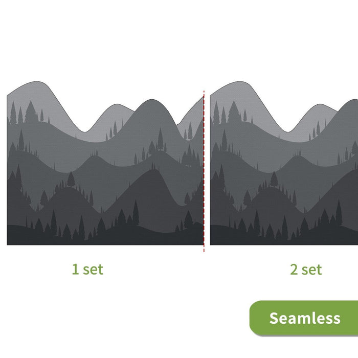 Nordic Gray Hills and Mountains Wall