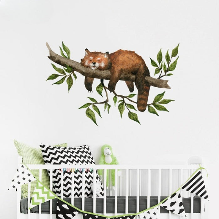Badger Sleeping On The Tree Wall Stickers