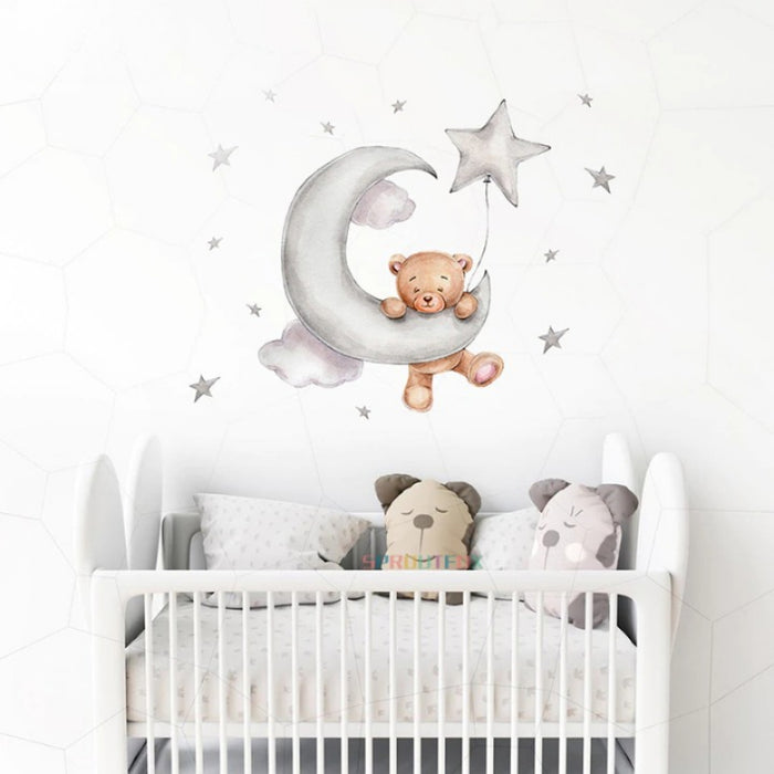 Moon Cloud Big Wall Stickers For Kids