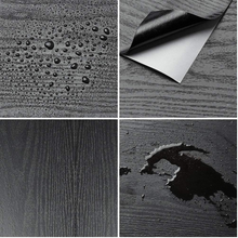 Black Wood Decorative Peel And Stick Wallpaper For Furniture Surfaces