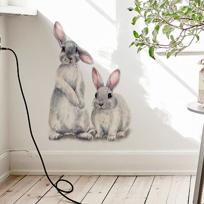 Two Cute Rabbit And Bear Wall Stickers