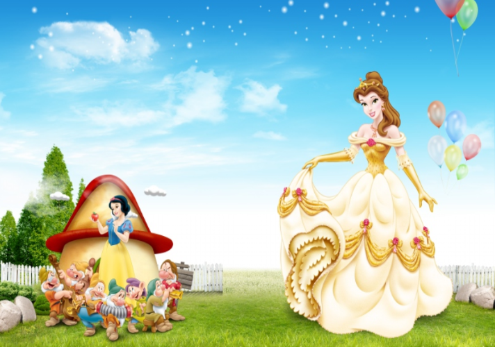 3D Belle and Snow White Wallpaper