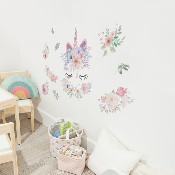 Flower Garden of Unicorn Wall Stickers