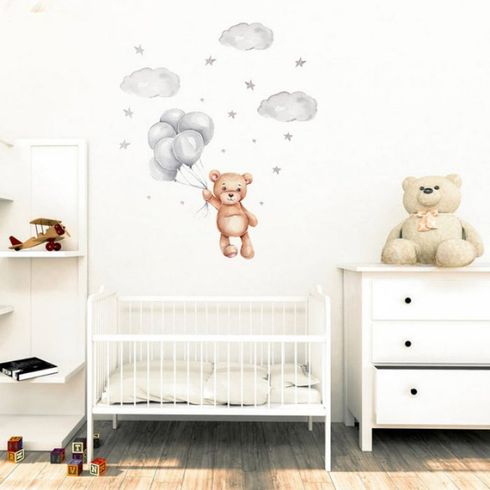 Lovely Bear With Balloon Wall Stickers