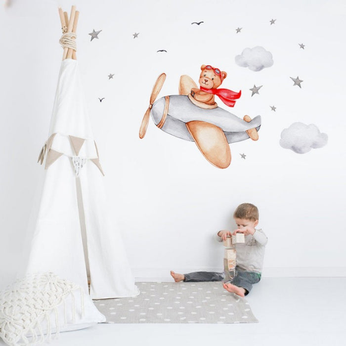 Fly In The Sky Cute Animals Wall Stickers