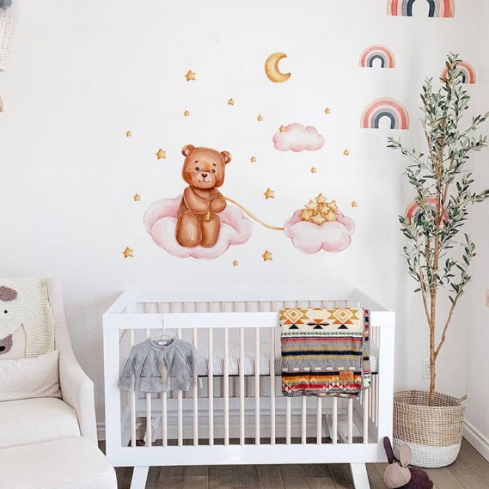 Bear And Star Wall Stickers For Kids