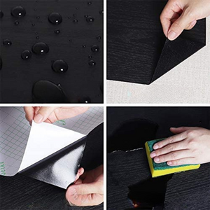 Black Wood Self-Adhesive Peel And Stick Furniture Kitchen Wall Paper