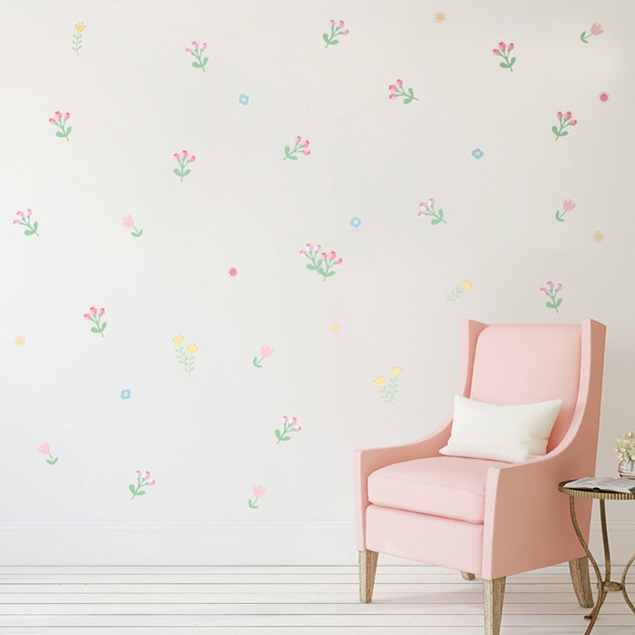 Natural Leaves Flowers Wall Stickers