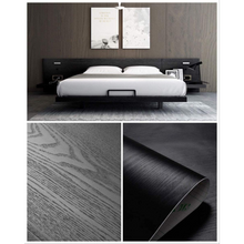 Black Wood Decorative Peel And Stick Wallpaper For Furniture Surfaces