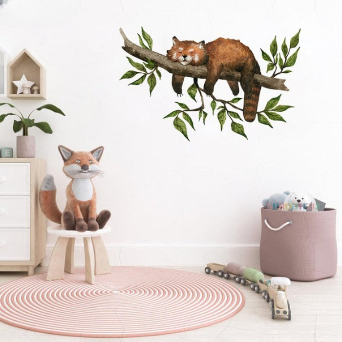 Badger Sleeping On The Tree Wall Stickers