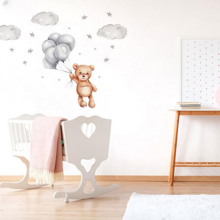 Lovely Bear With Balloon Wall Stickers