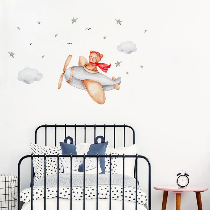 Fly In The Sky Cute Animals Wall Stickers