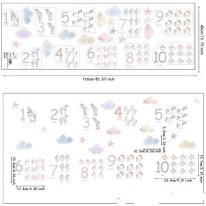 Unicorn Number Early Learning Wall Sticker