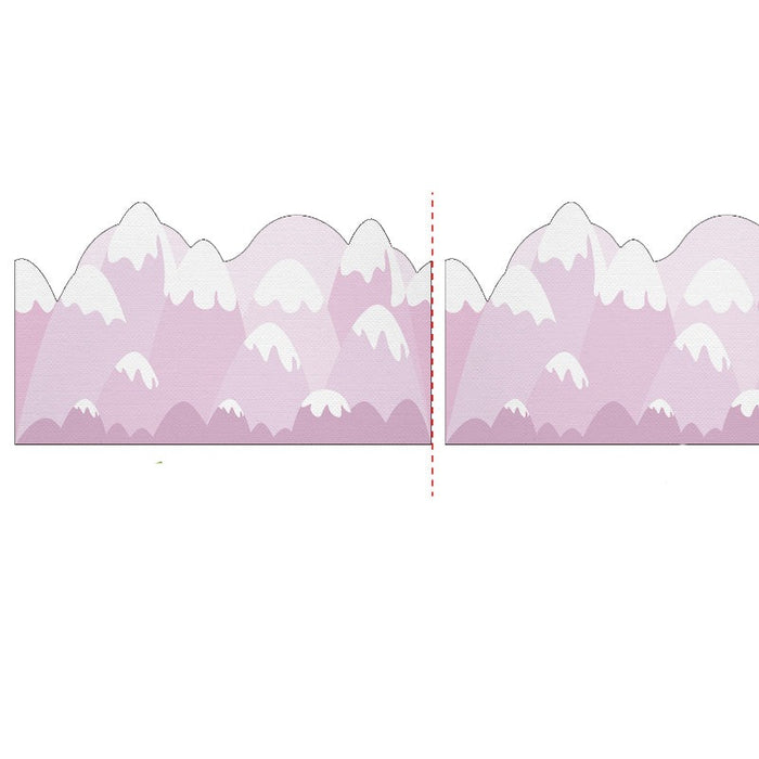 Pink Mountain Cartoon Wall Stickers