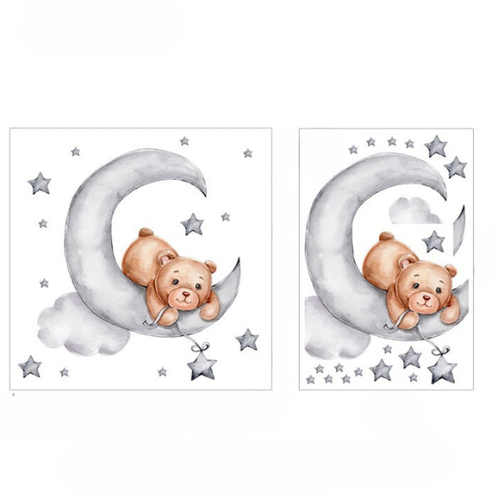 Bear And Moon Decorative Sticker