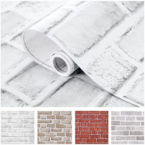 Faux Brick Peel And Stick White Wallpaper