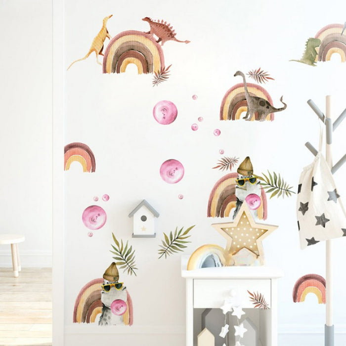 Dinosaur Rainbow Nursery Wall Stickers