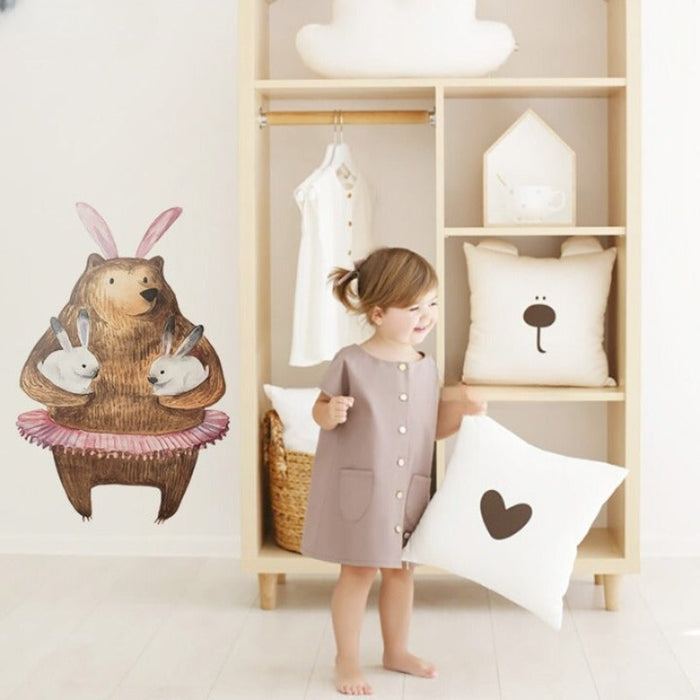 Bear Papa And His Little Rabbits Wall Stickers