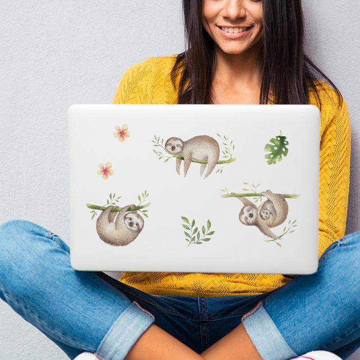 Cute Sloth Plant Wall Stickers